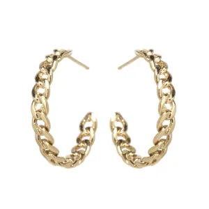 Medium Curb Chain Hoops