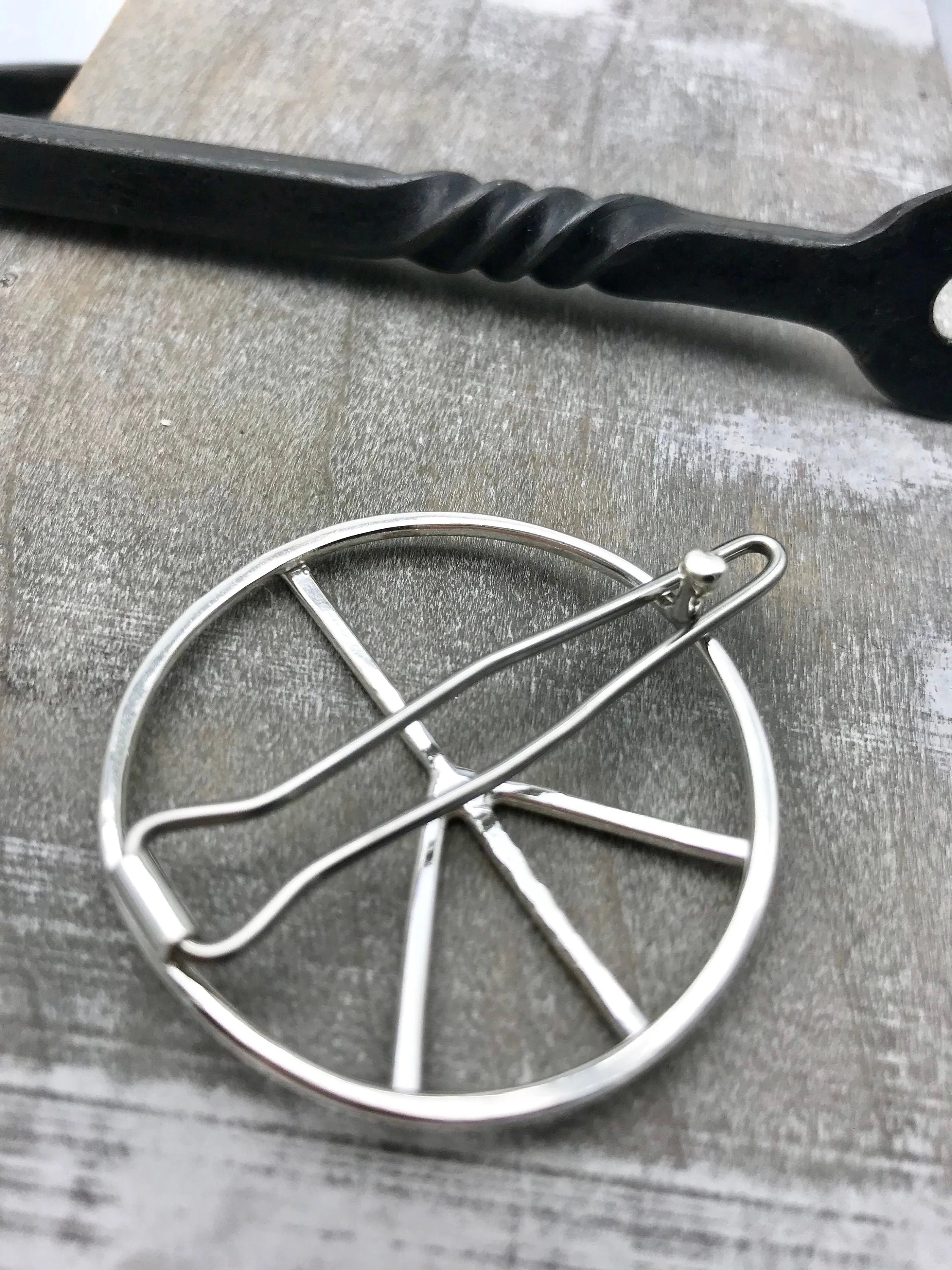 Medium Silver Barrette Hair Jewelry