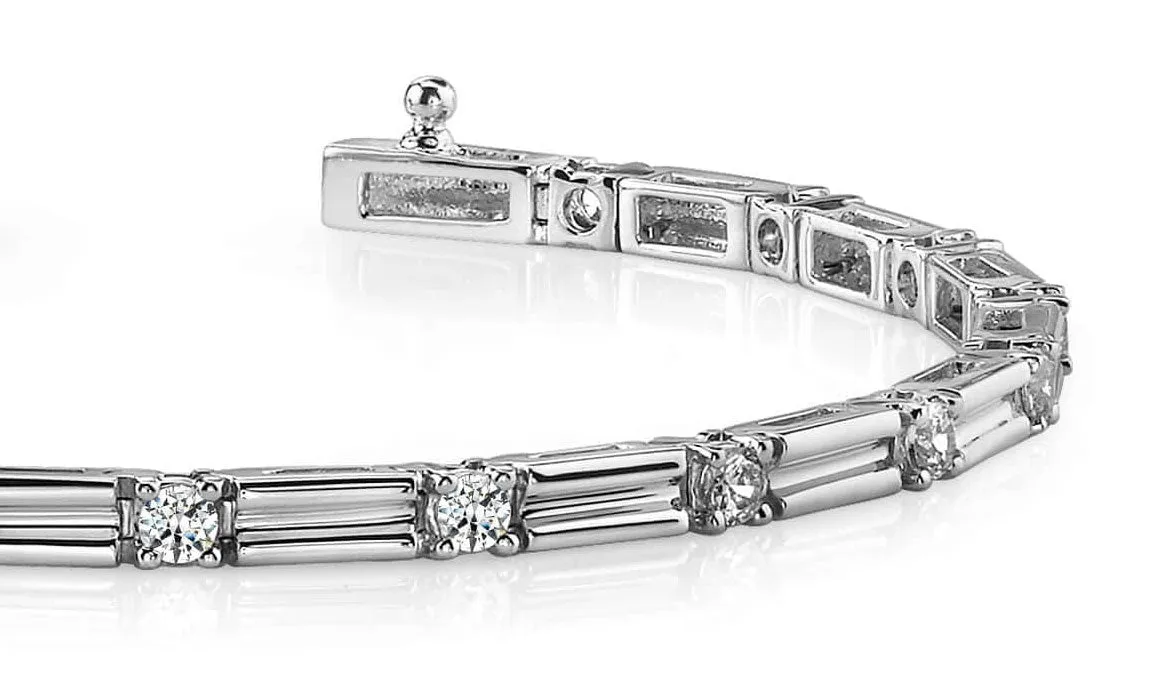 Memento Single Diamond And Link Diamond Bracelet with 1.28 ct.(finished) 2.75mm