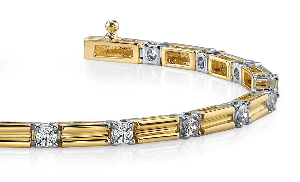 Memento Single Diamond And Link Diamond Bracelet with 1.28 ct.(finished) 2.75mm