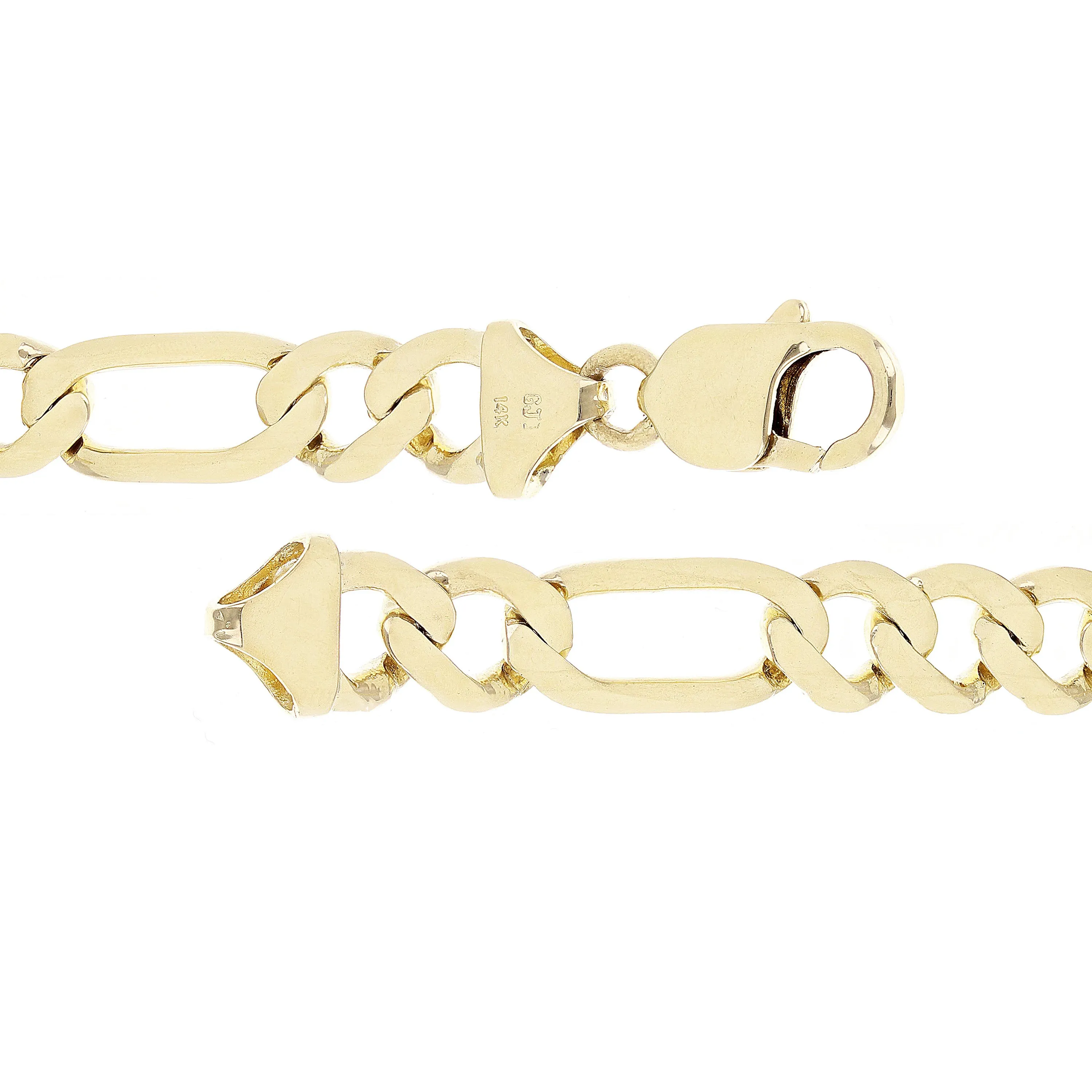 Men's 10k Yellow Gold Solid Figaro Bracelet Link Chain 7" 9.6mm 17.5 grams