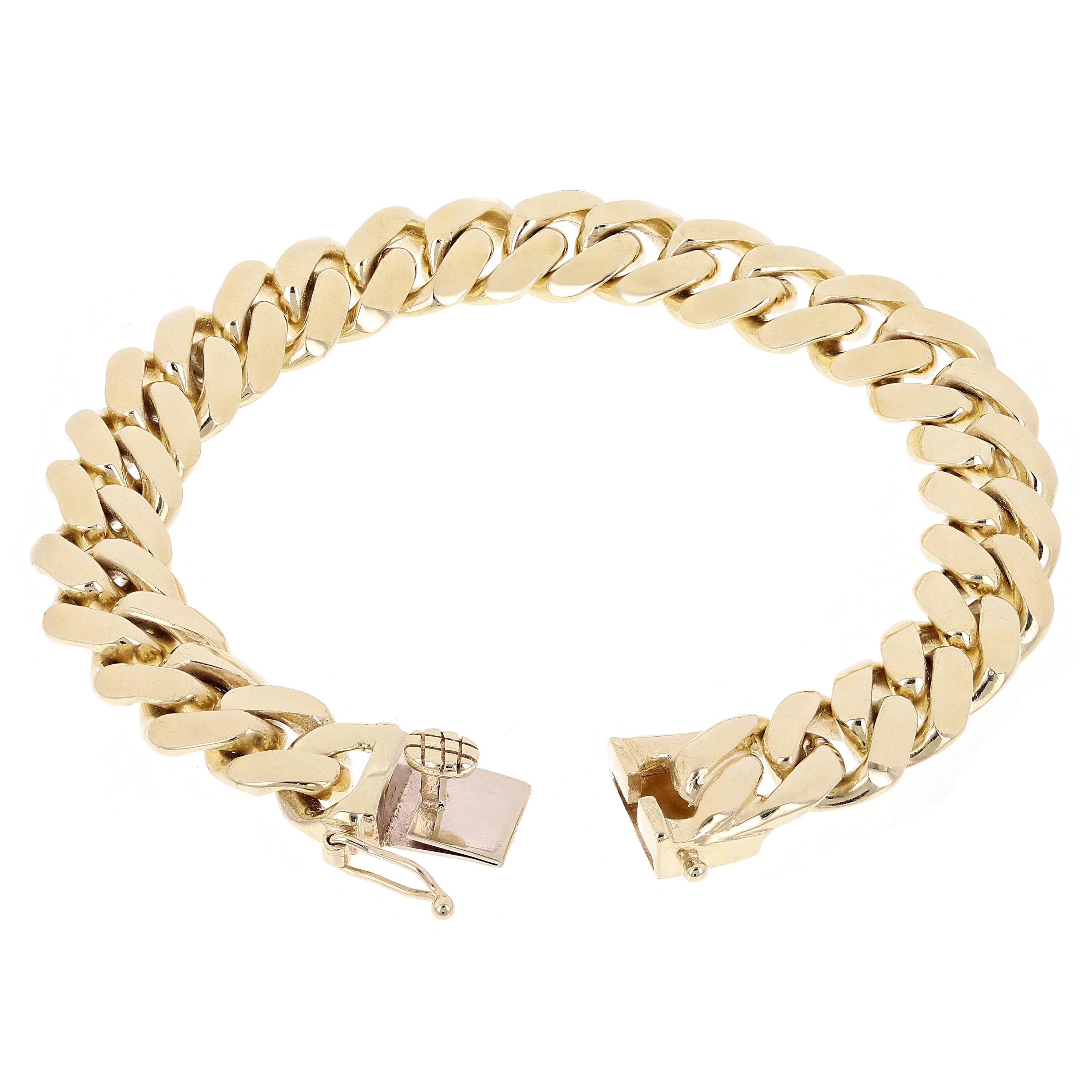 Men's 10k Yellow Gold Solid Miami Cuban Link Chain Bracelet 8" 12.5mm 80 grams