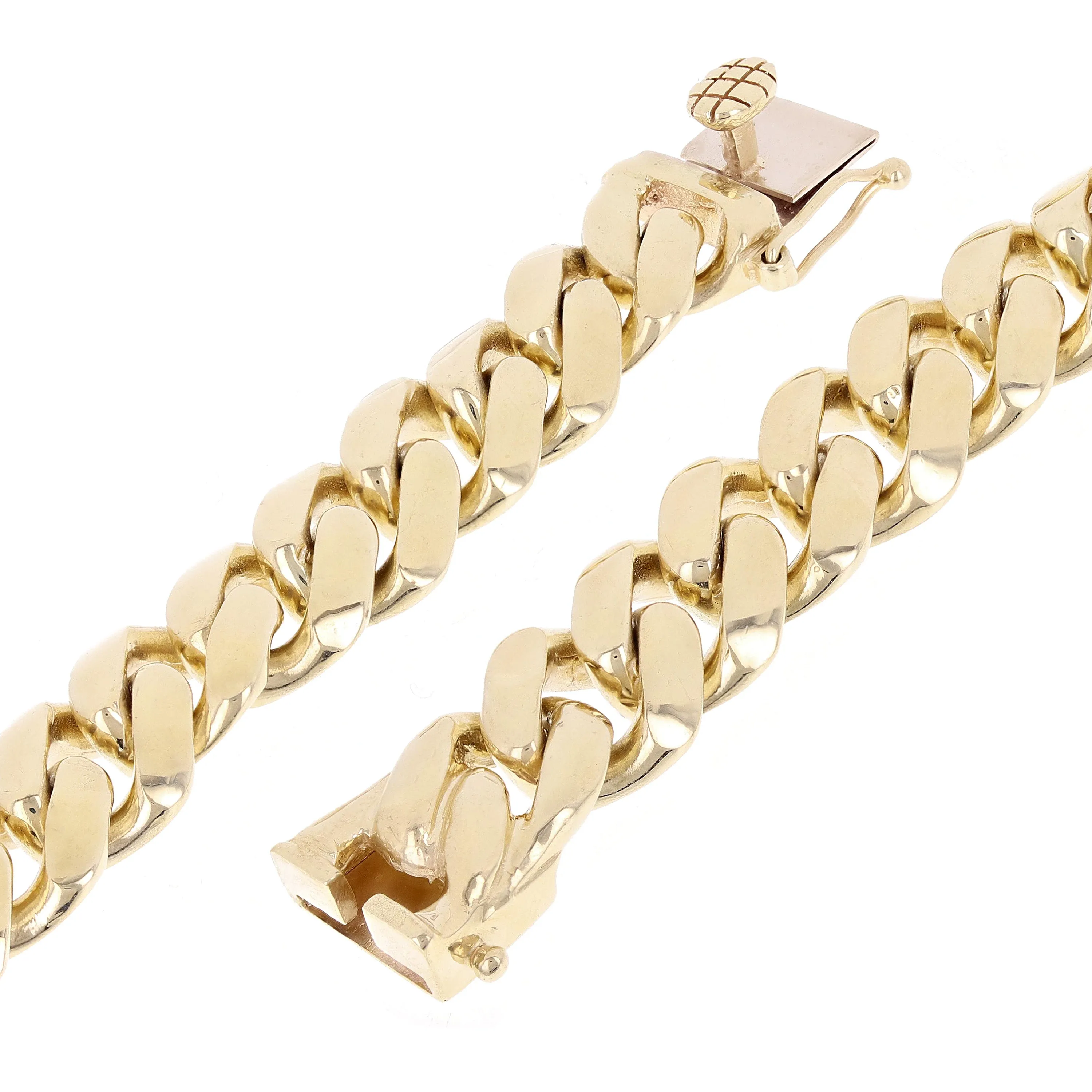 Men's 10k Yellow Gold Solid Miami Cuban Link Chain Bracelet 8" 12.5mm 80 grams