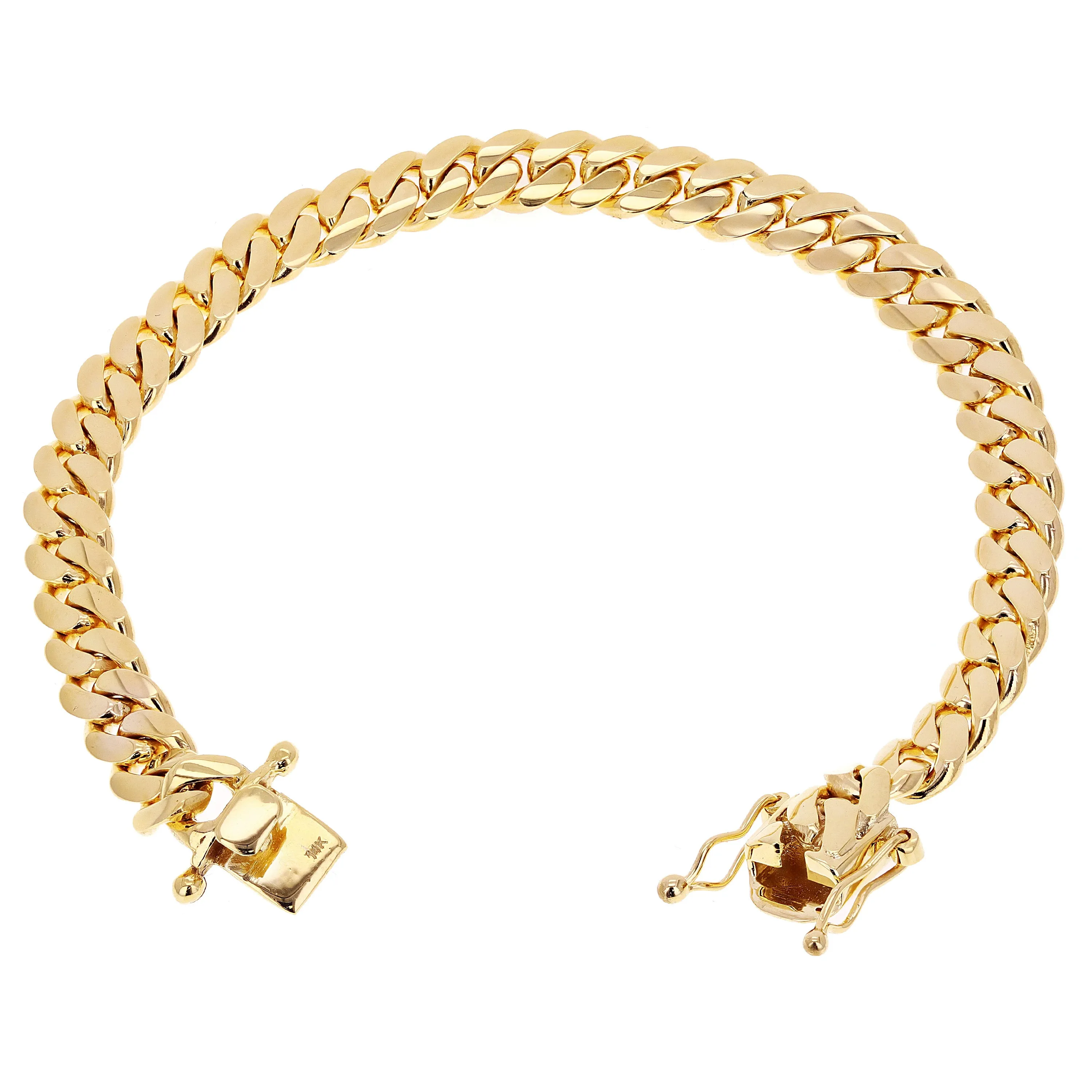 Men's 14k Yellow Gold Solid Miami Cuban Chain Bracelet 8" 8mm 47 grams