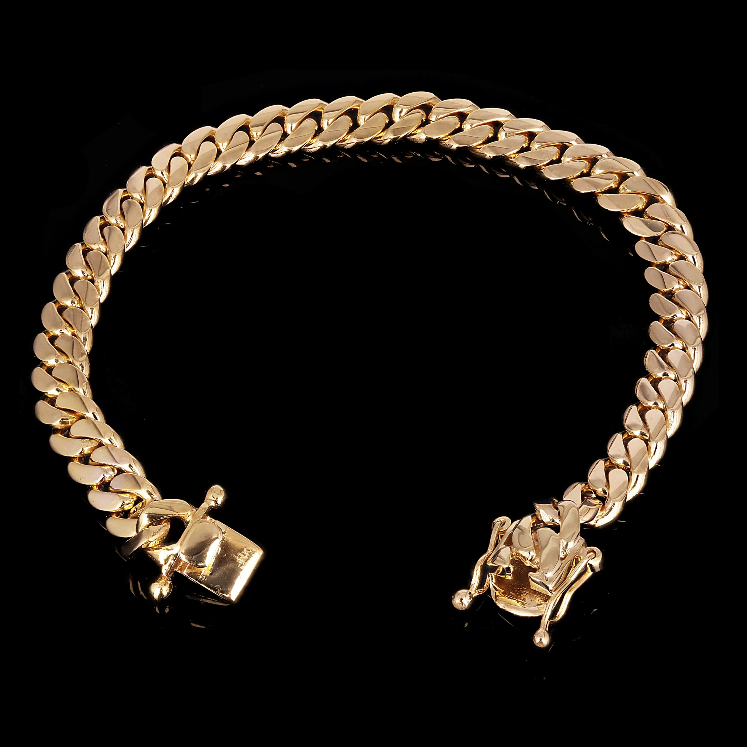 Men's 14k Yellow Gold Solid Miami Cuban Chain Bracelet 8" 8mm 47 grams