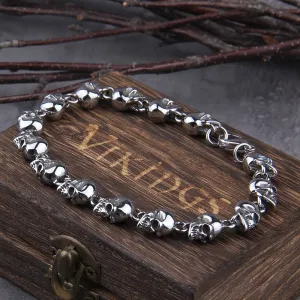 Men's Alloy Skull Link Chain Punk Style Charm Wrist Accessory Jewelry