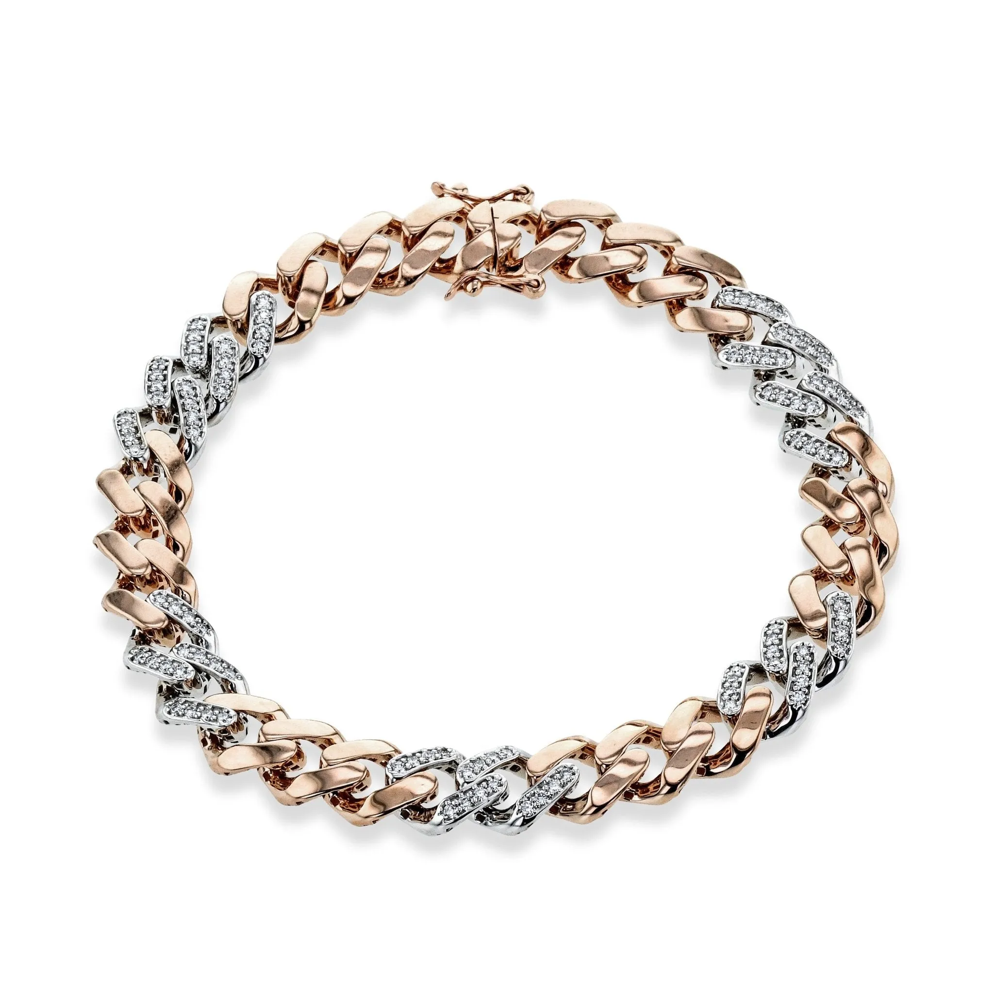 Men's Bracelet In 14k Gold With Diamonds