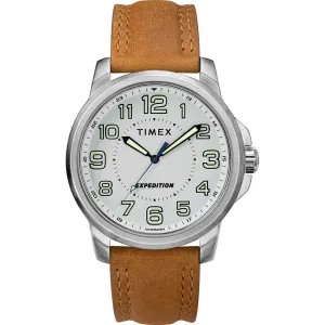 Men's Expedition Metal Field Watch - White Dial/Brown Strap