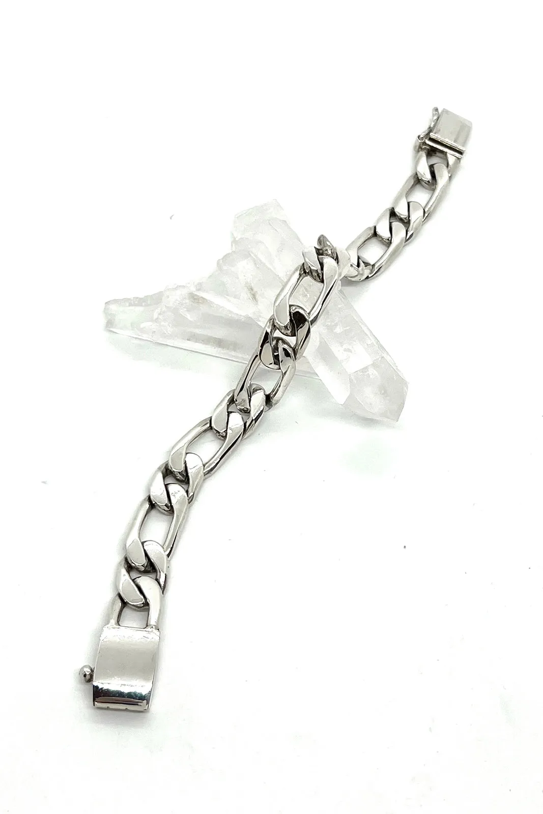 Men’s Handcrafted Sterling Silver Figaro Link Bracelet