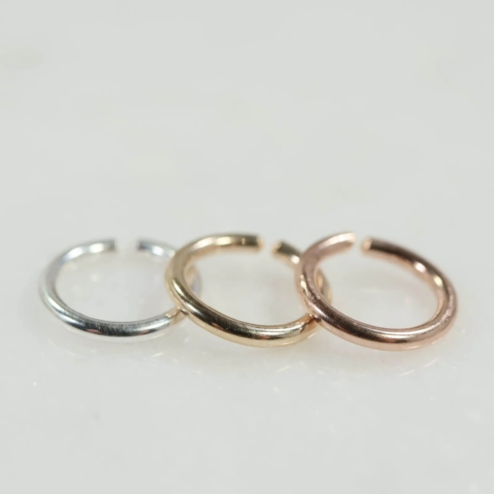 Mens Thick Gauge Plain Hoop SINGLE - 12 Gauge, Choose Your Diameter and Metal