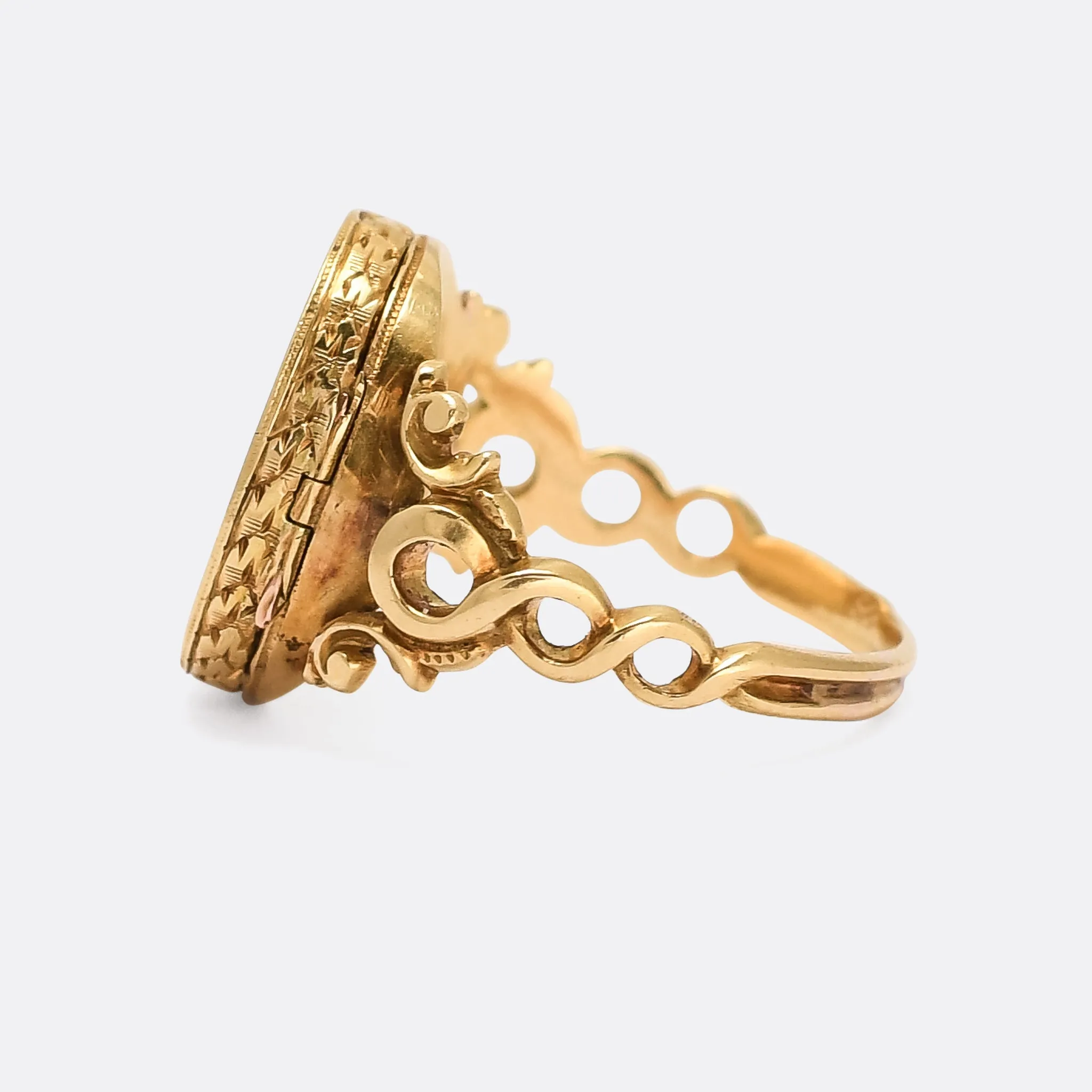 Mid-Victorian Enamel Cross "Poison Ring"