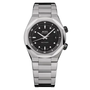 MIDO MULTIFORT 8 Two Crowns Black Dial on Bracelet