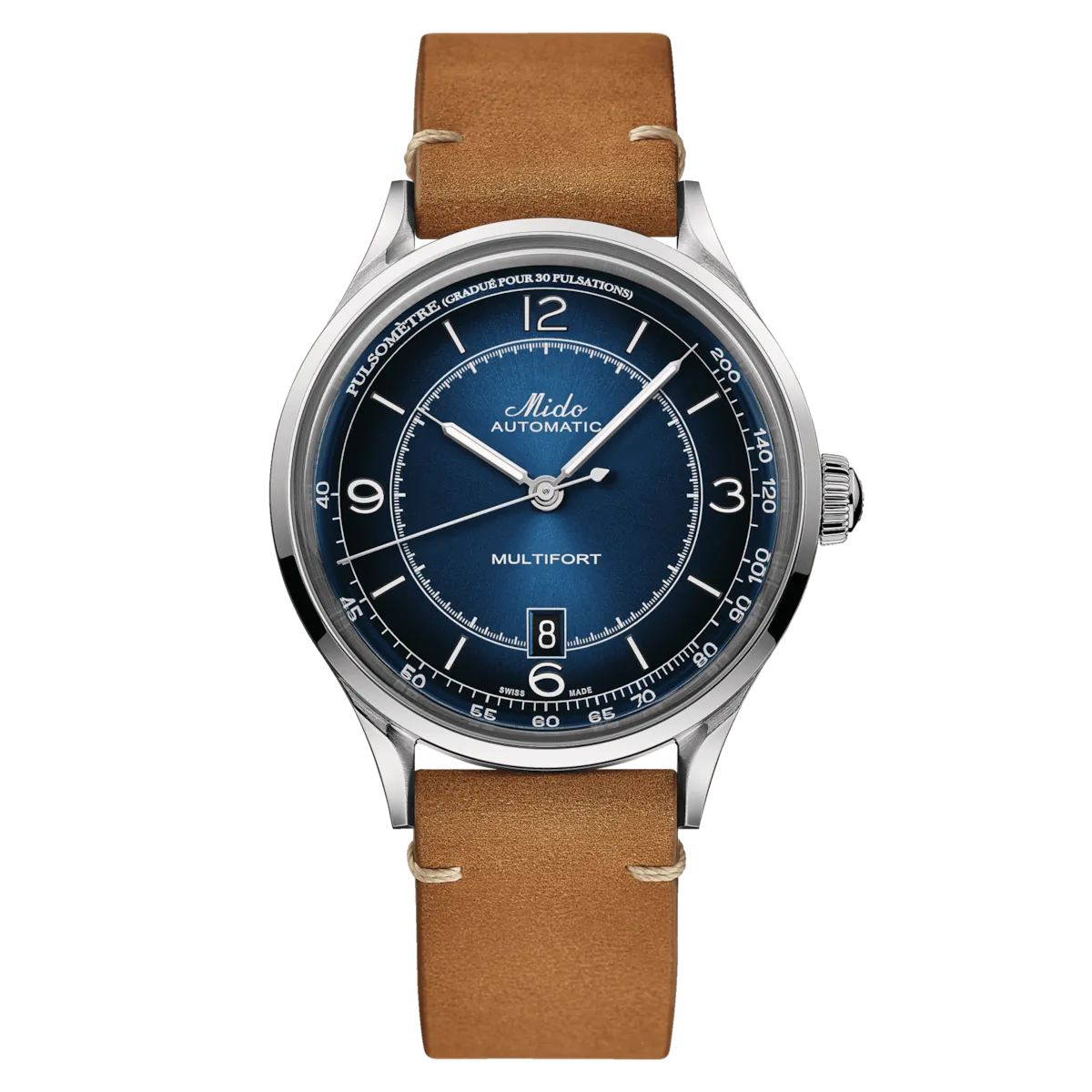 MIDO Multifort Patrimony Blue on Leather