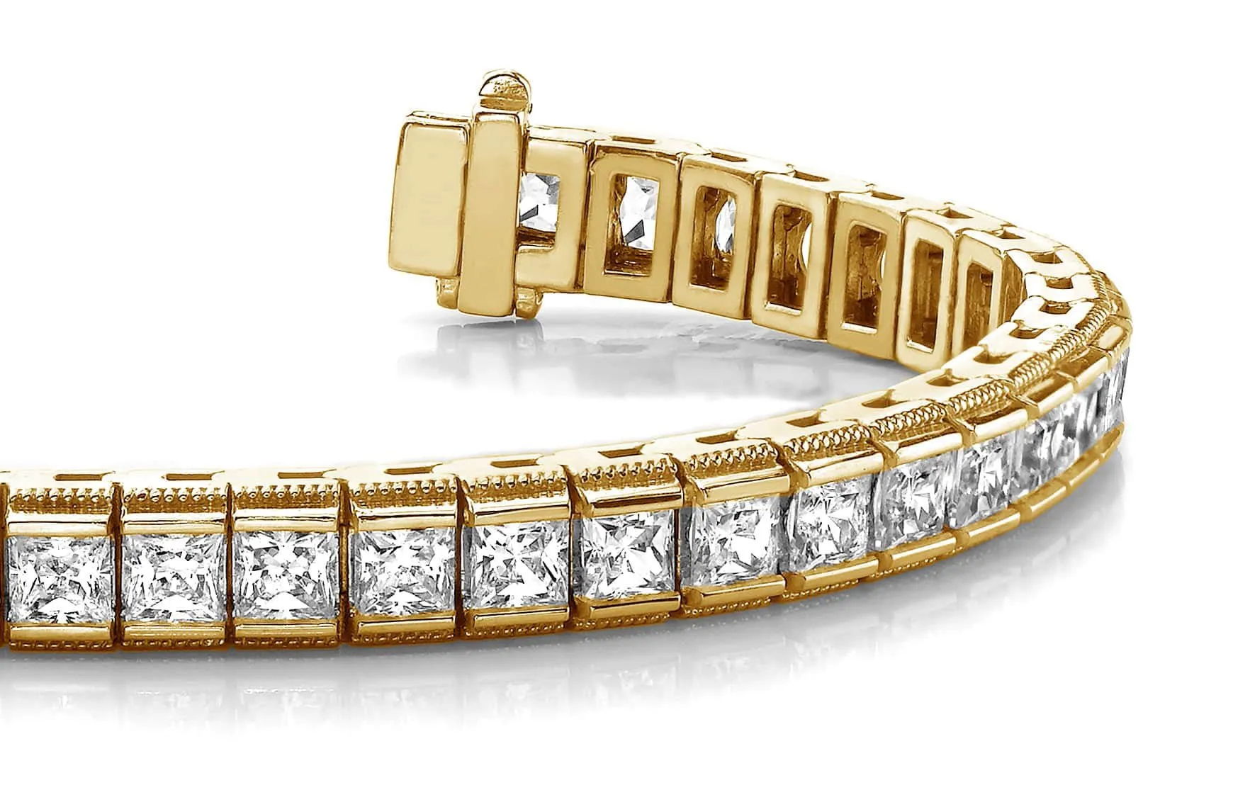 Milgrain Edge Diamond Bracelet with 5.94 ct.(finished) 2.4mm