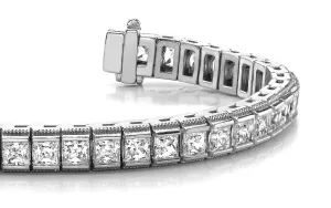 Milgrain Edge Diamond Bracelet with 5.94 ct.(finished) 2.4mm