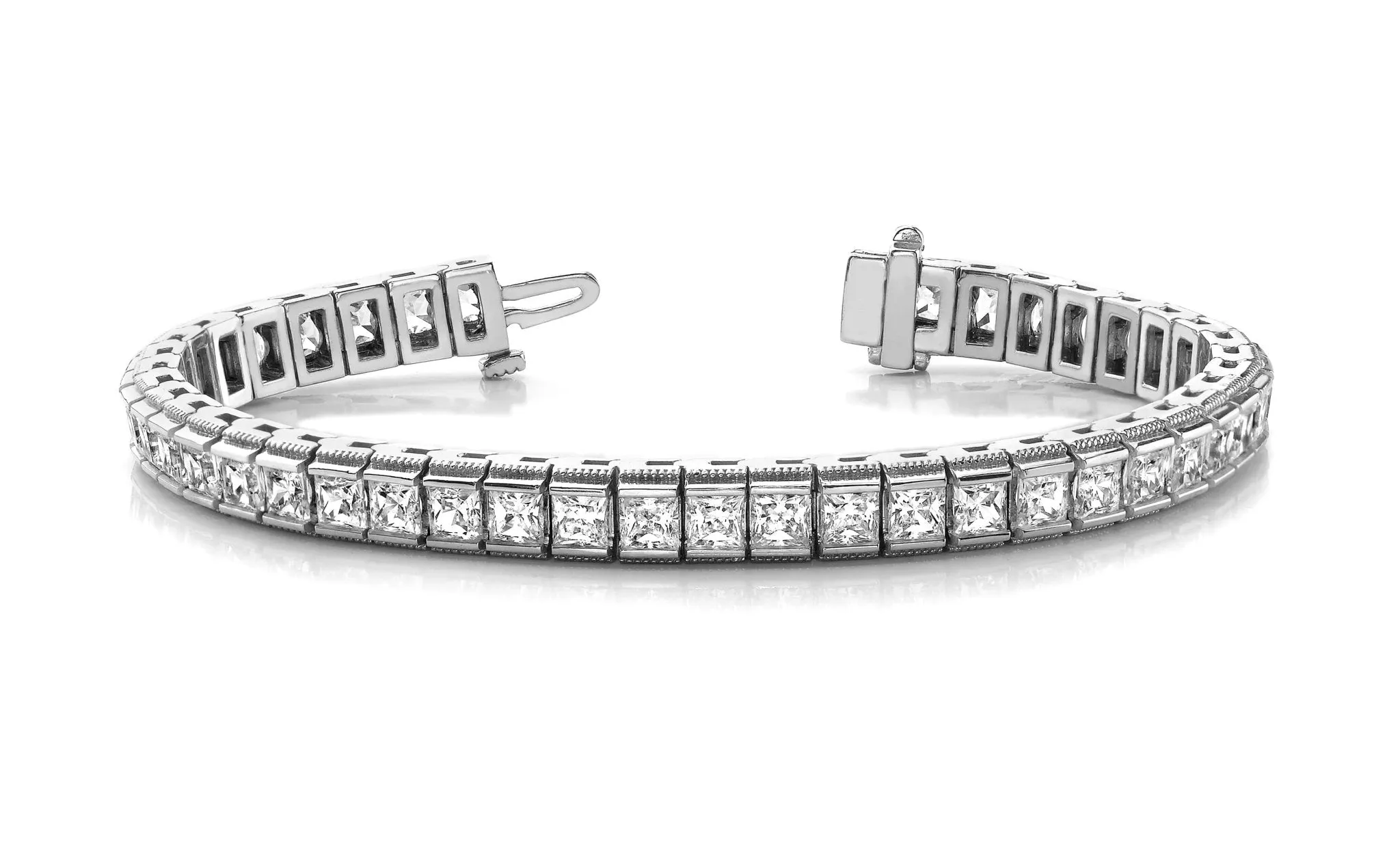 Milgrain Edge Diamond Bracelet with 5.94 ct.(finished) 2.4mm