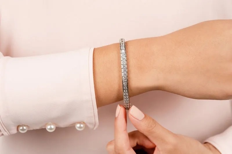 Milgrain Edge Diamond Bracelet with 5.94 ct.(finished) 2.4mm