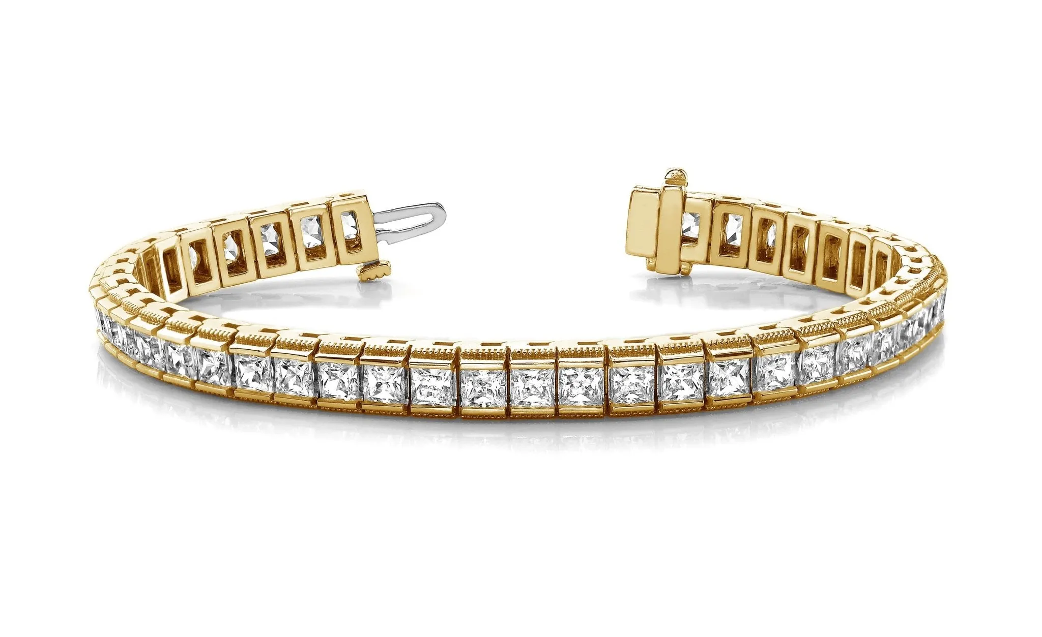 Milgrain Edge Diamond Bracelet with 5.94 ct.(finished) 2.4mm