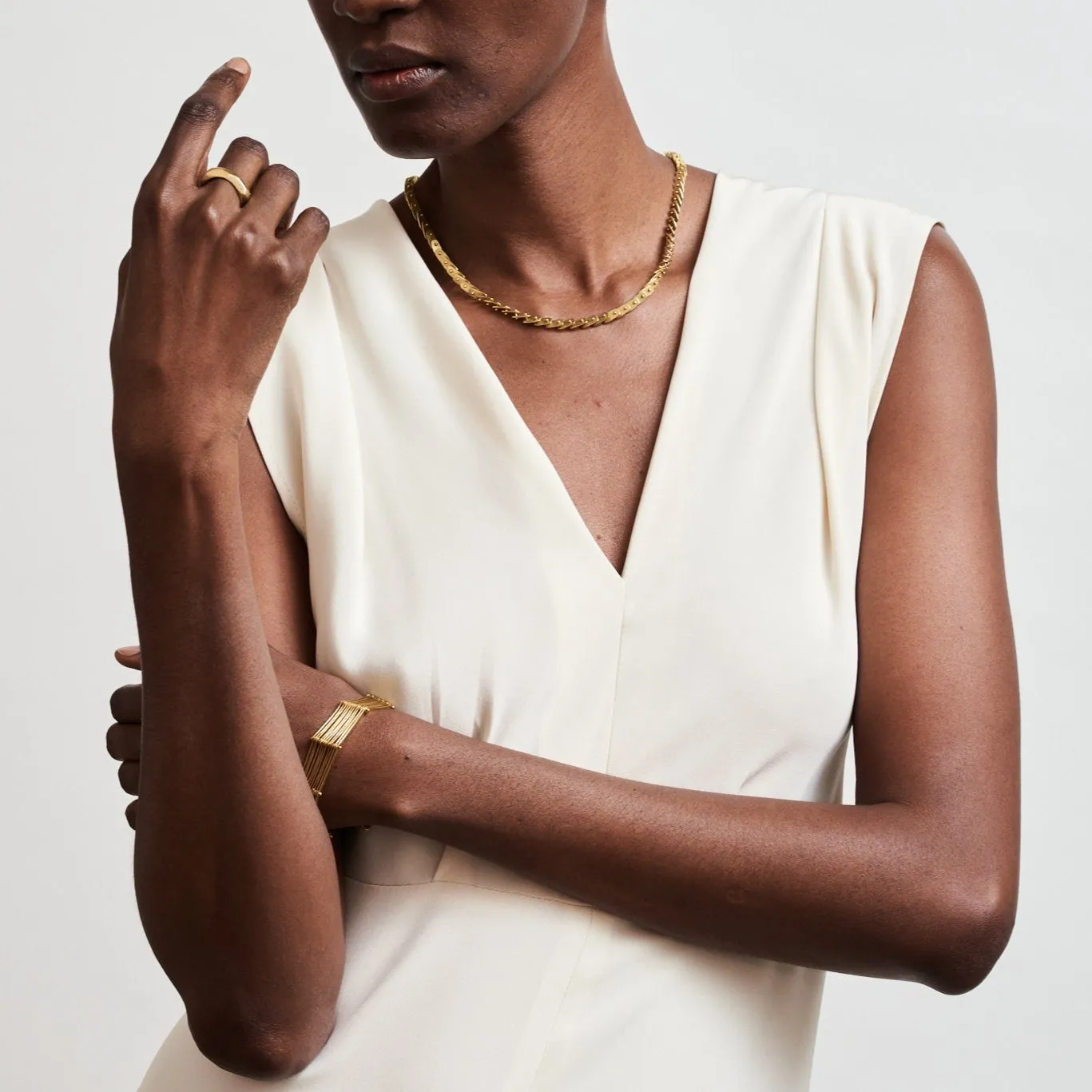 Mini Escamas Collar, 19k Gold