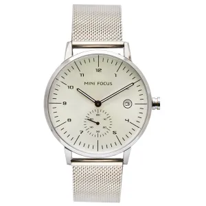 Mini Focus Silver Mesh Bracelet Silver Dial Quartz Watch for Ladies - MF0303G-01