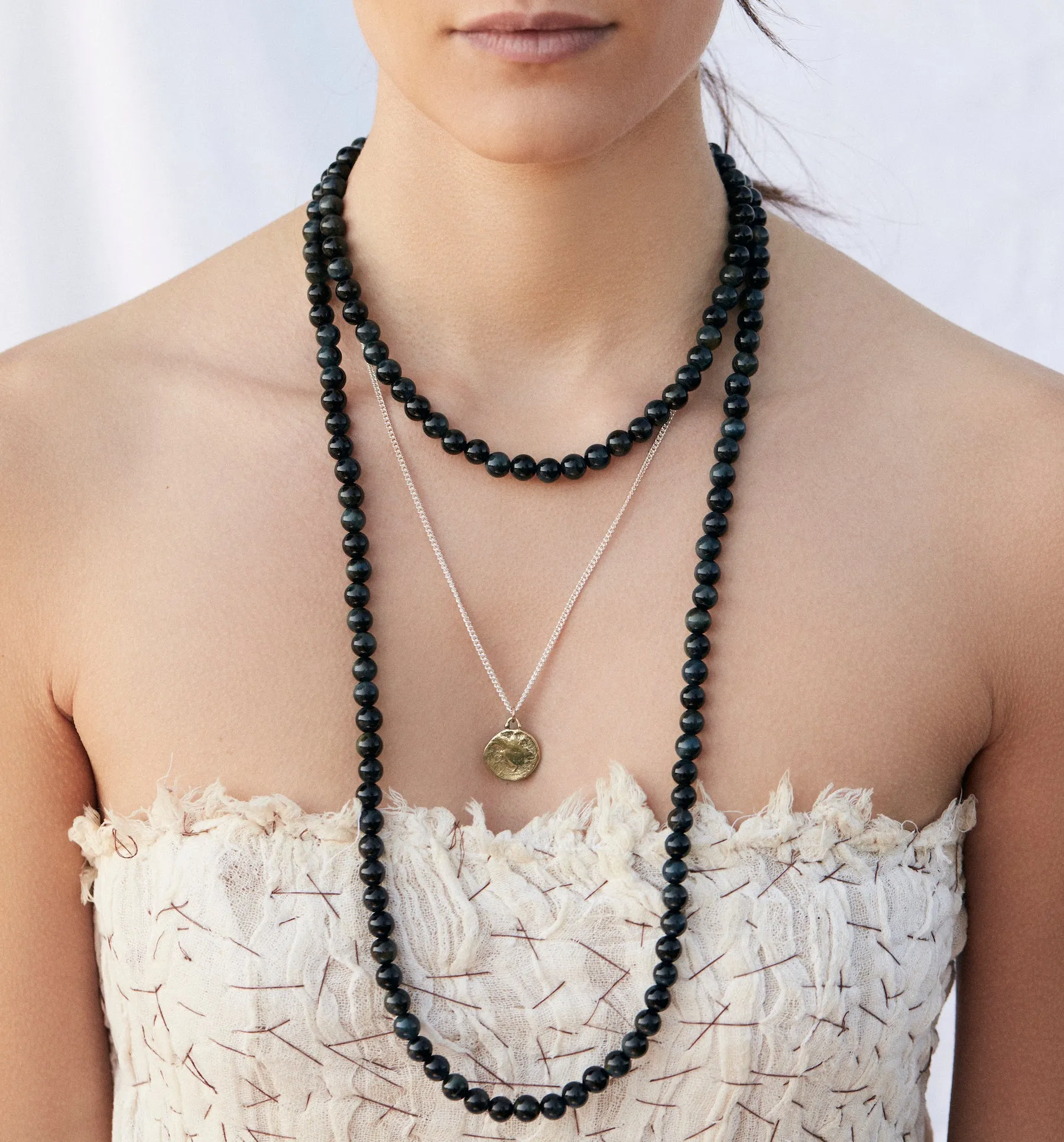 Mini Globe Tiger's Eye Collar Necklace