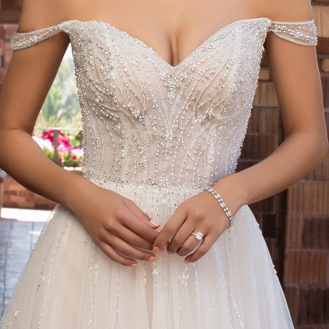 Mischa Dainty Two Row Bridal Bracelet
