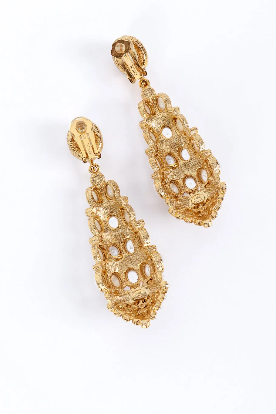 Mismatched Pearl & Rhinestone Chandelier Earrings