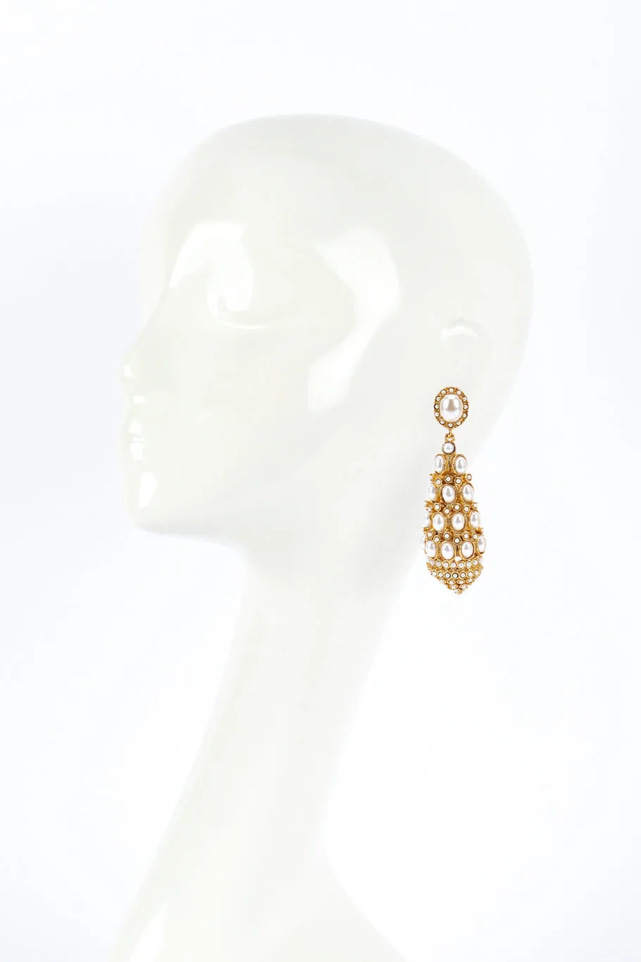 Mismatched Pearl & Rhinestone Chandelier Earrings