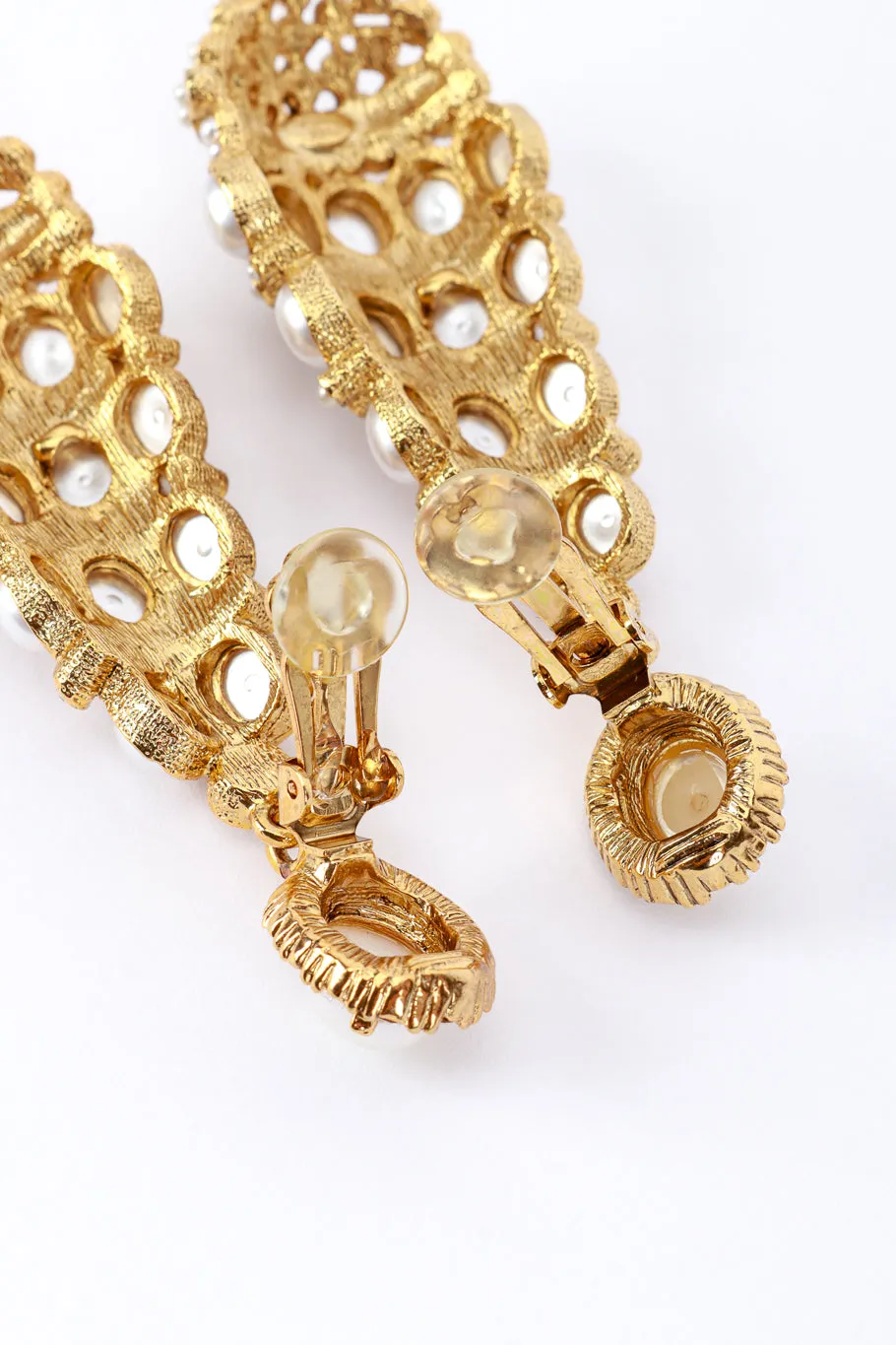 Mismatched Pearl & Rhinestone Chandelier Earrings