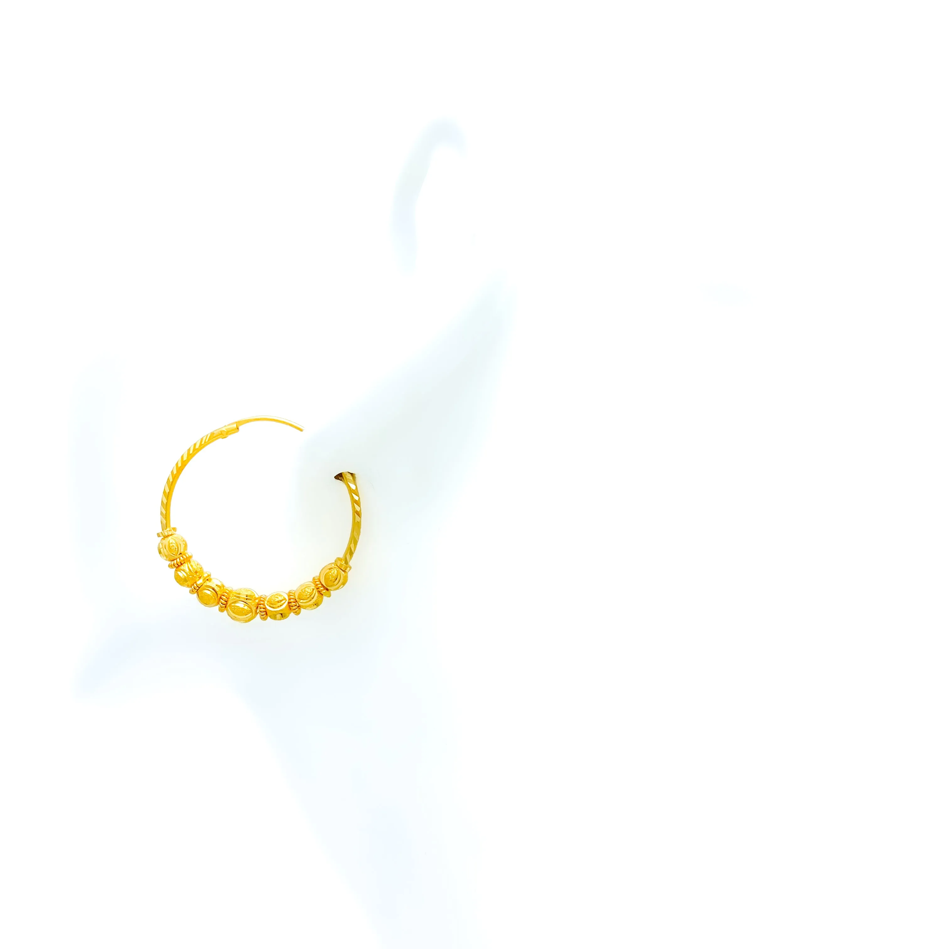Modern Glamorous 22k Gold Hoop Earring