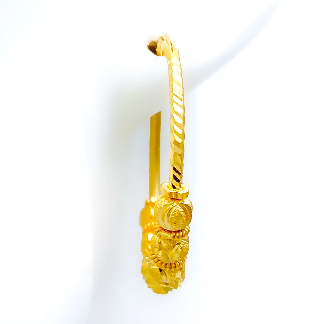 Modern Glamorous 22k Gold Hoop Earring