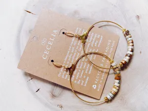 Moonlight Gemstone Gold Plated Hoop Earrings