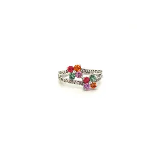 Multi Sapphire Ring in .925 Sterling Silver - KSR 12609