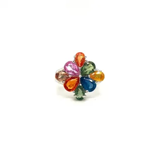 Multi Sapphire Ring in .925 Sterling Silver - KSR 16673