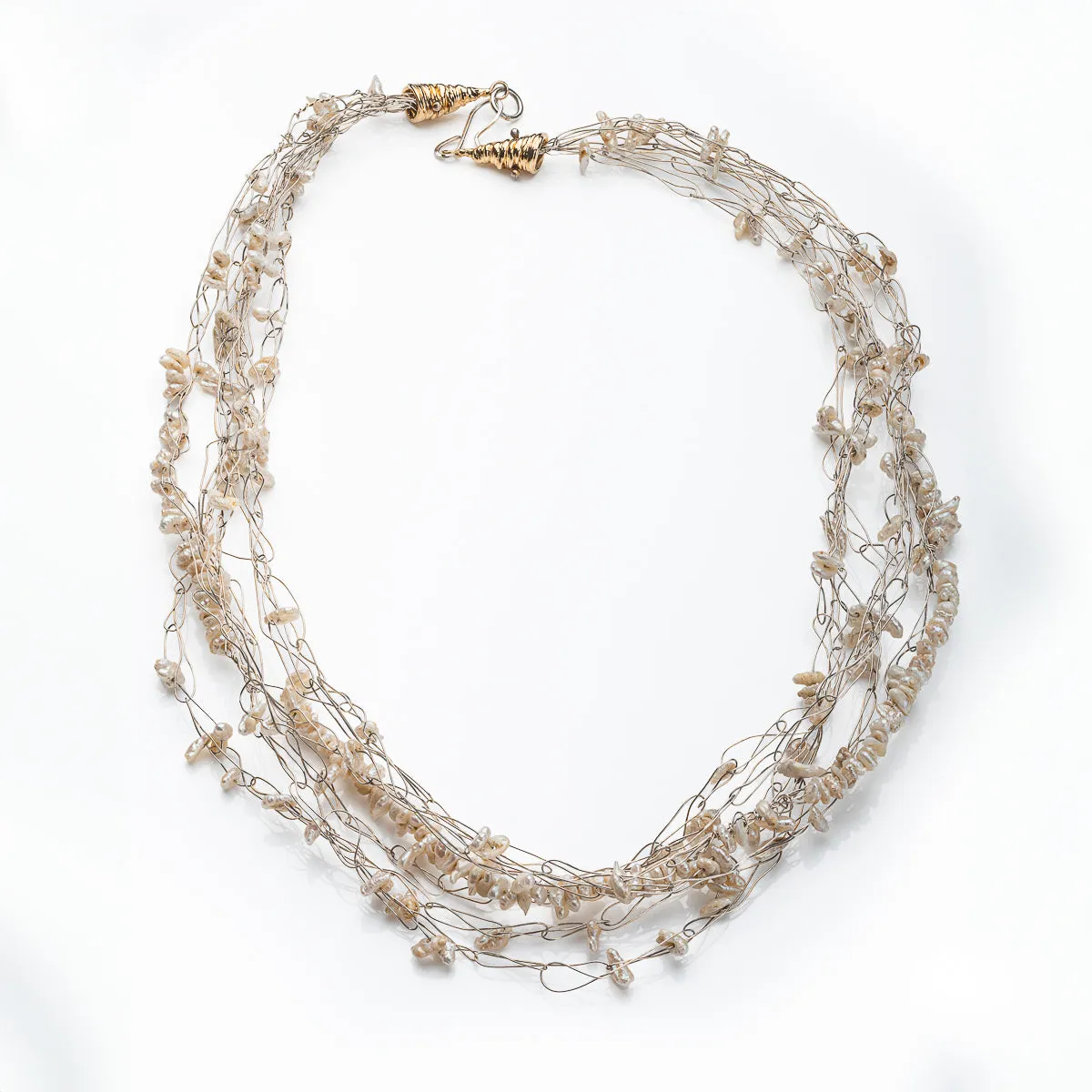 Multi Strand Collar with Keishi Pearls