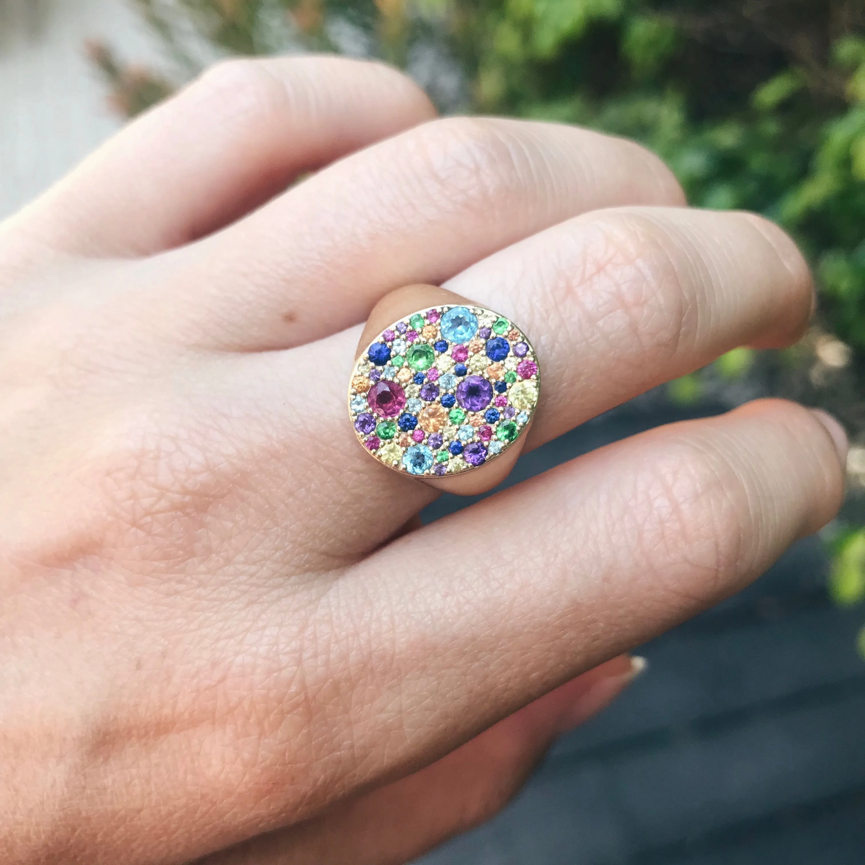 Multicolored Rainbow Signet Ring