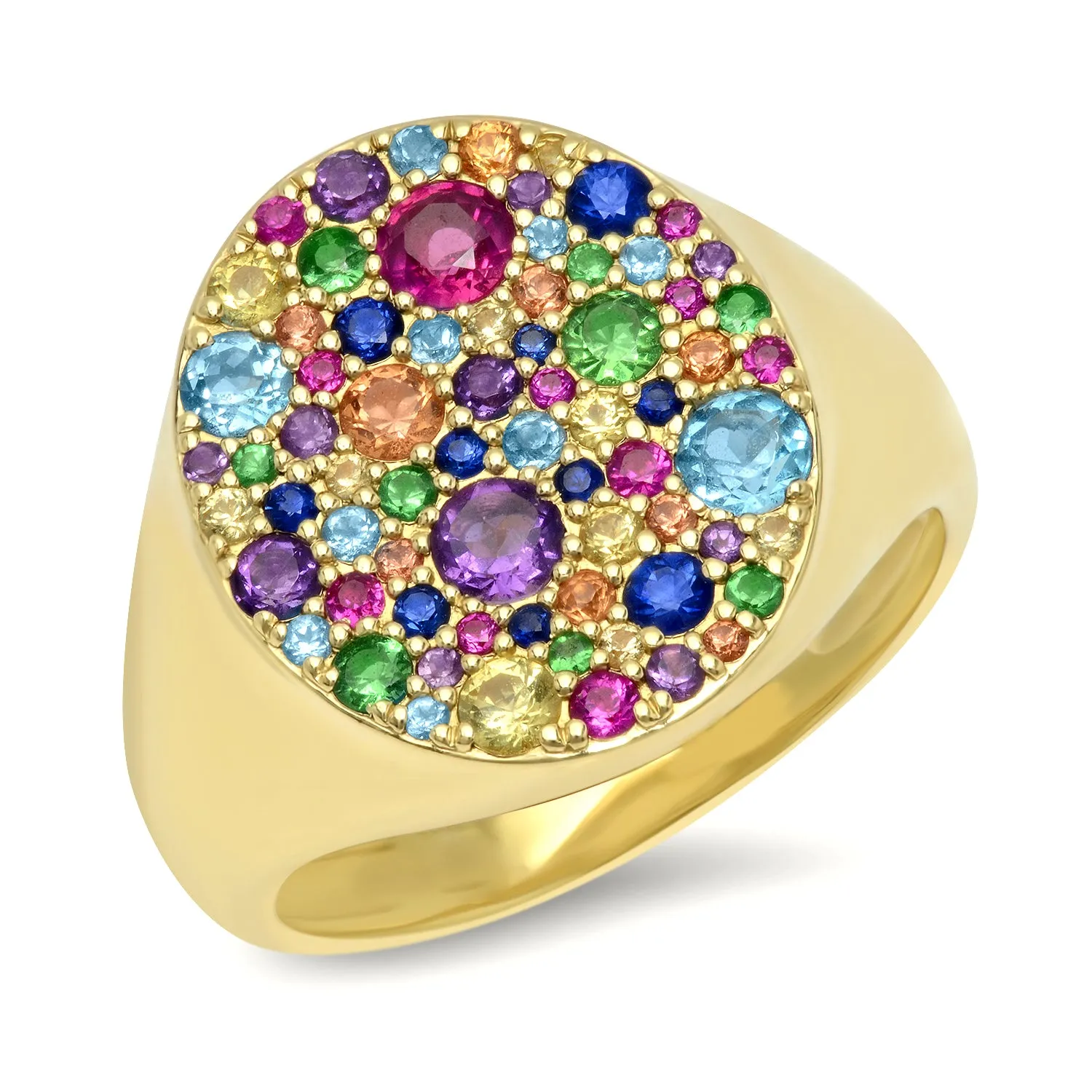 Multicolored Rainbow Signet Ring