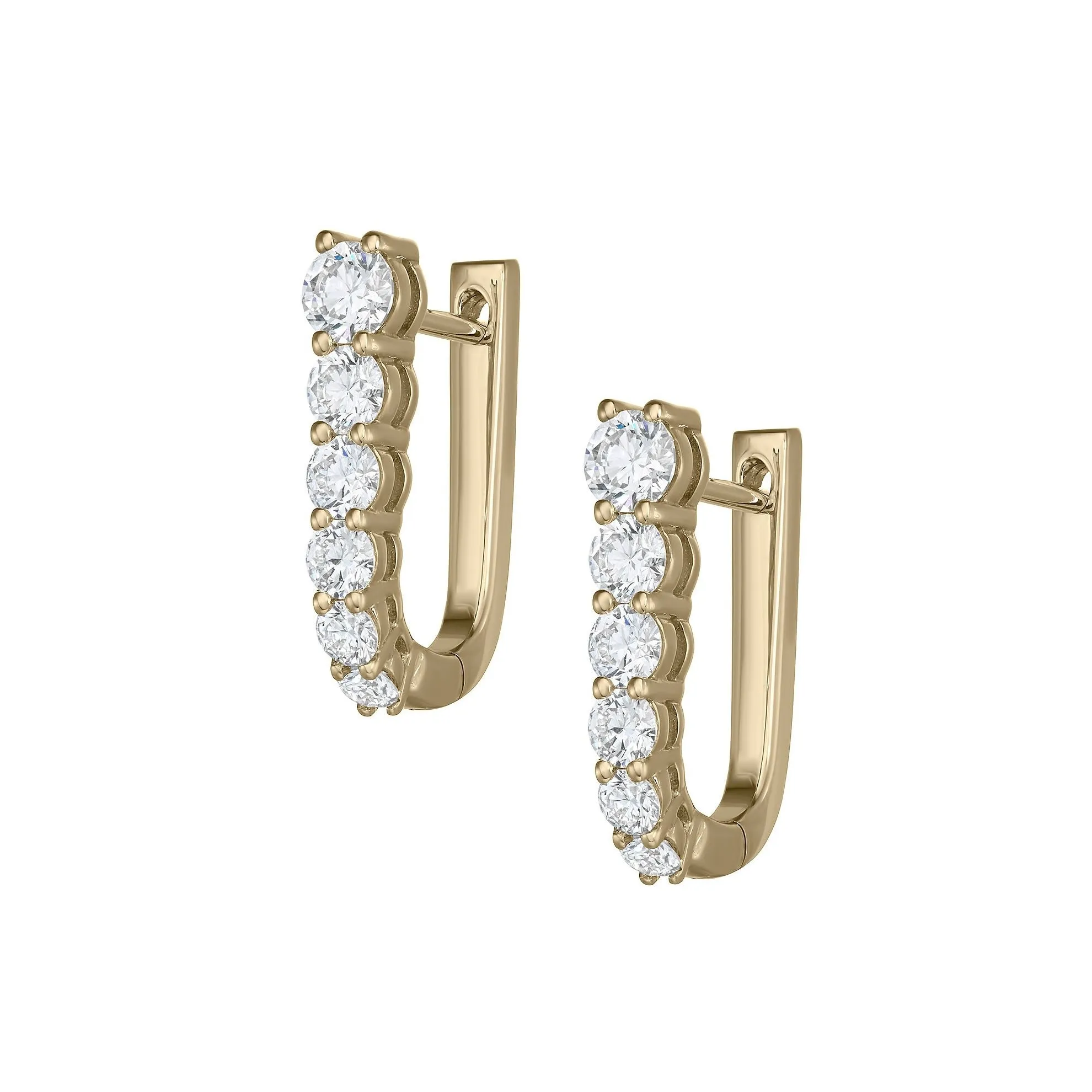 Myer Diamond U Shape Hoop Earrings