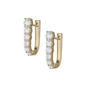 Myer Diamond U Shape Hoop Earrings
