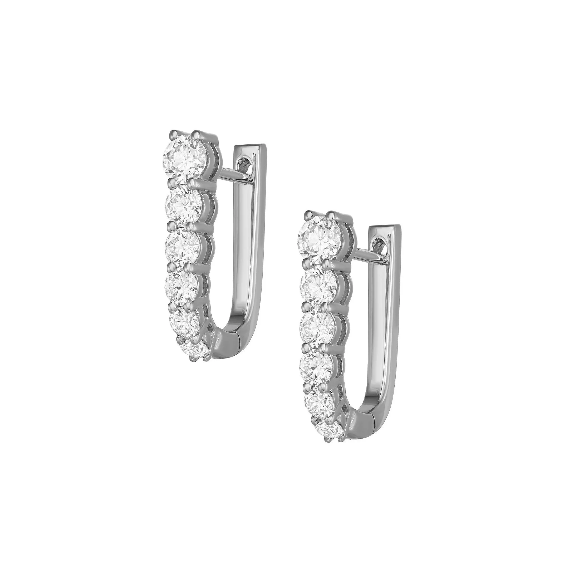 Myer Diamond U Shape Hoop Earrings
