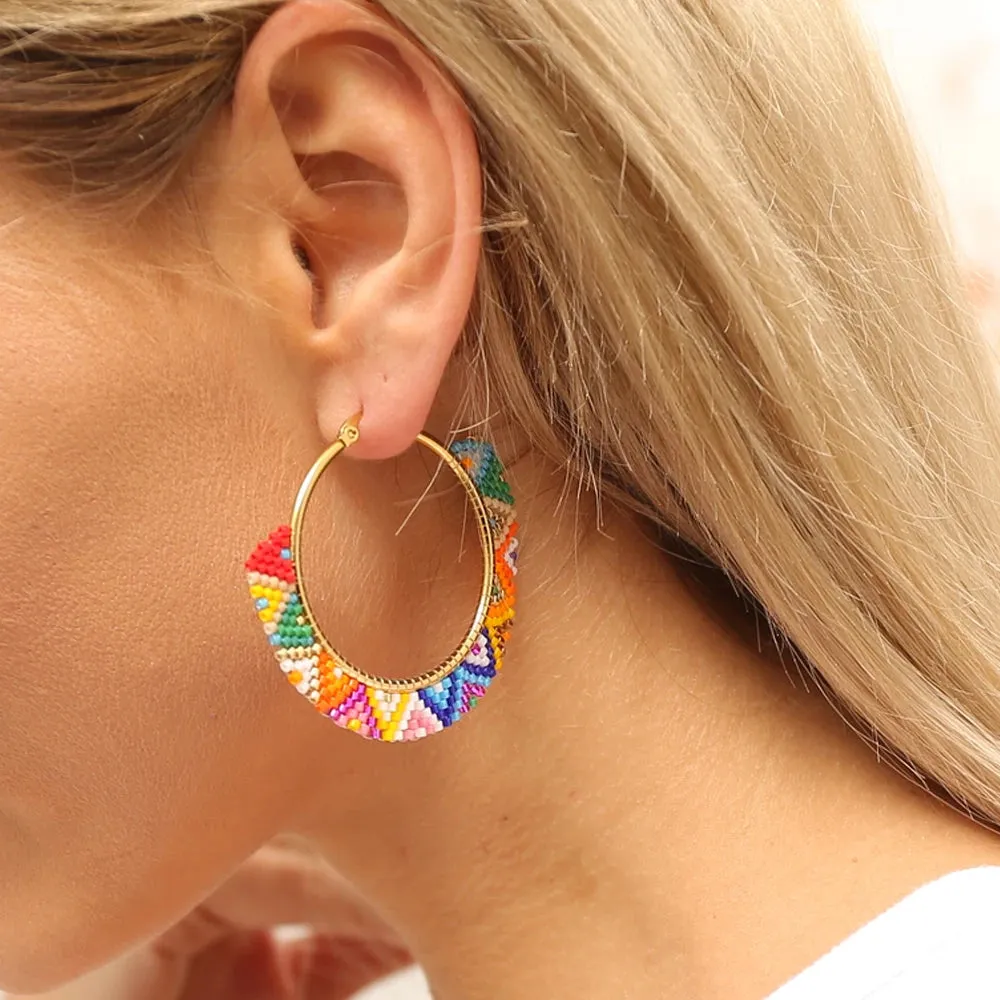 Native Hoop Earrings Boho Style