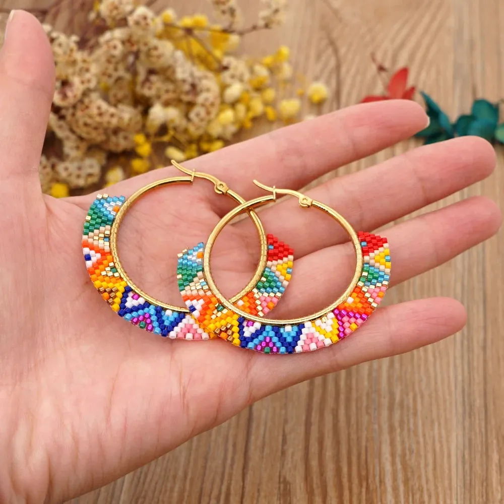 Native Hoop Earrings Boho Style