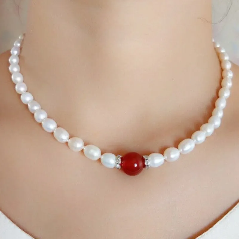 Natural Baroque Pearl Necklace Wedding Women Jewelry
