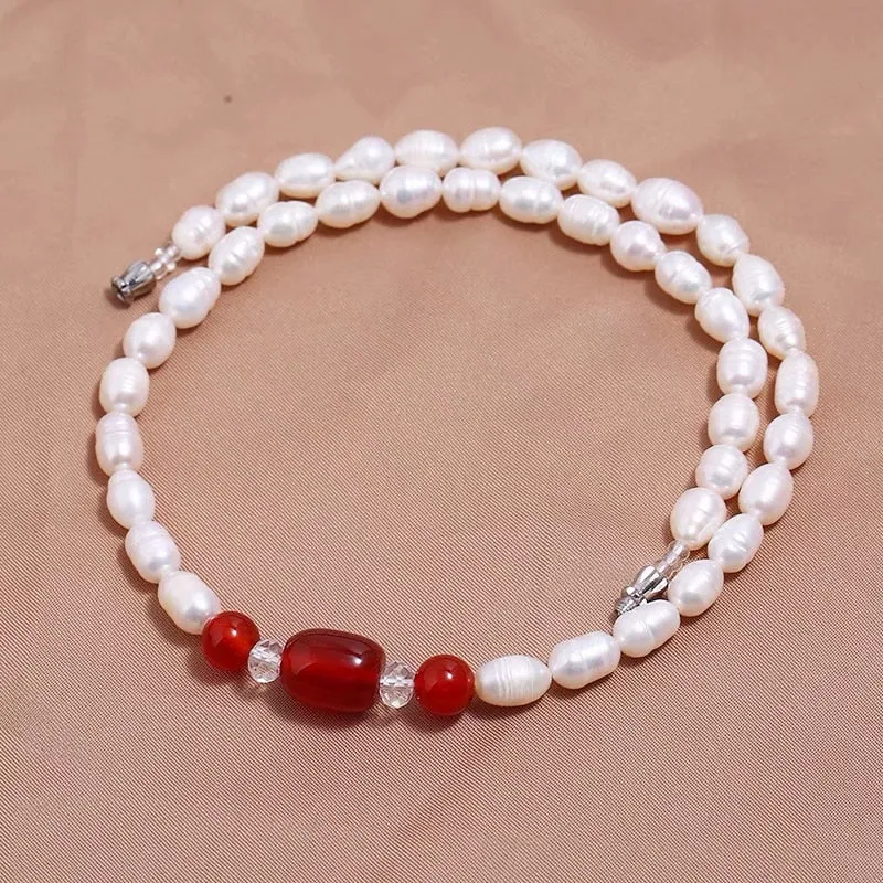 Natural Baroque Pearl Necklace Wedding Women Jewelry