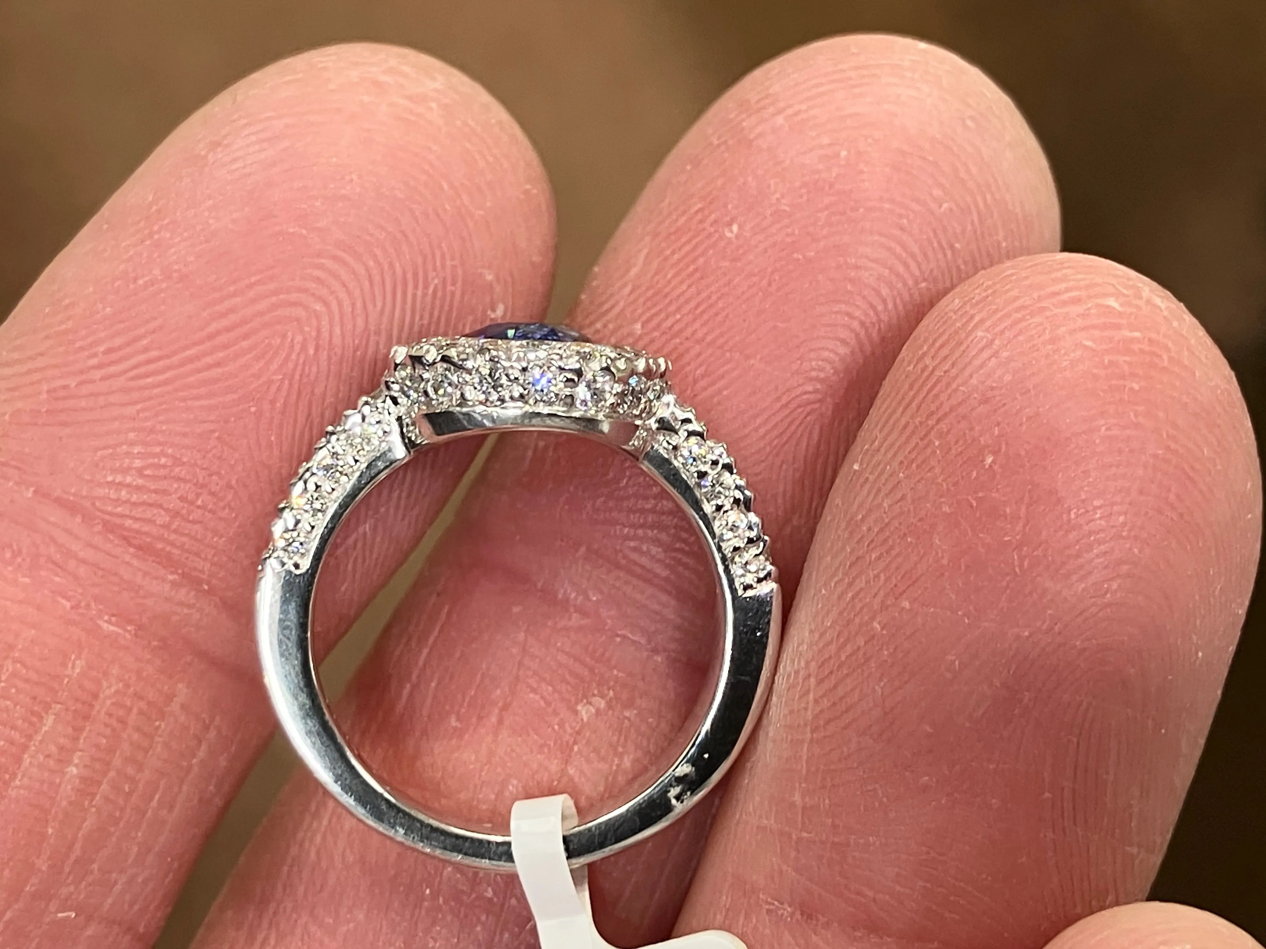 Natural Sapphire And Diamond Platinum Ring