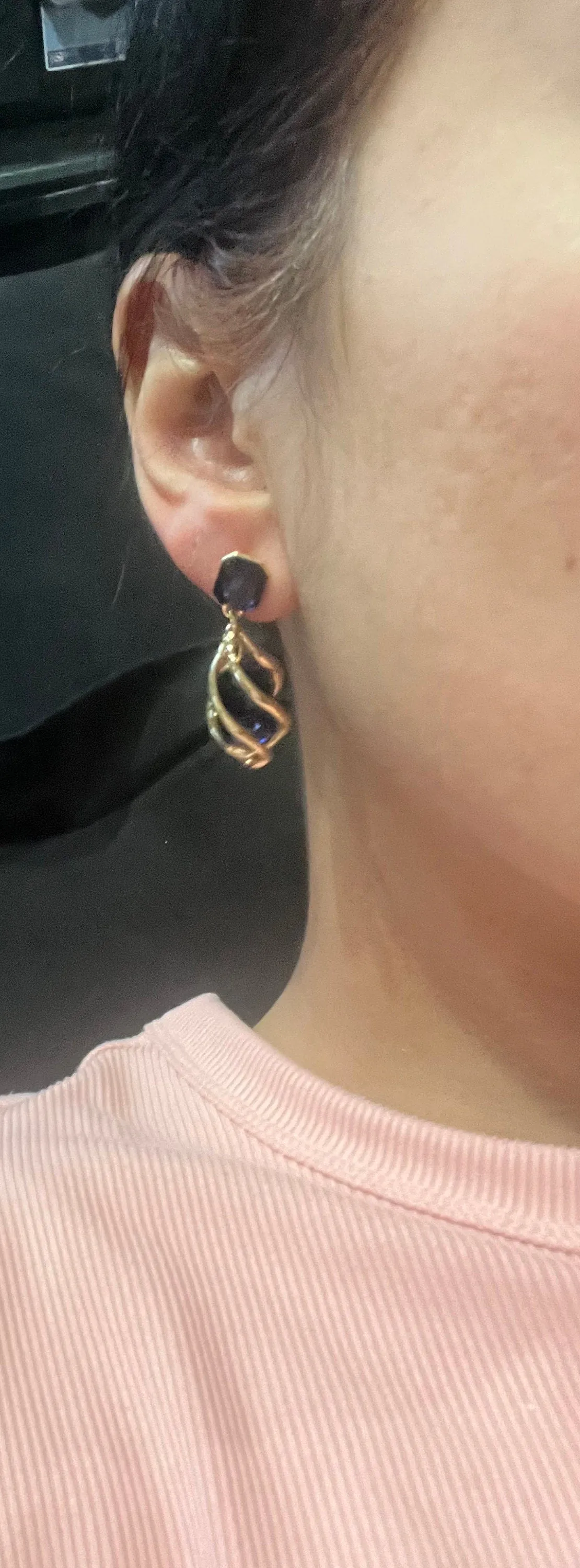 navy blue earrings , navy blue gold chandelier earring , dark blue wedding earring , navy crystal earrings , navy blue earrings