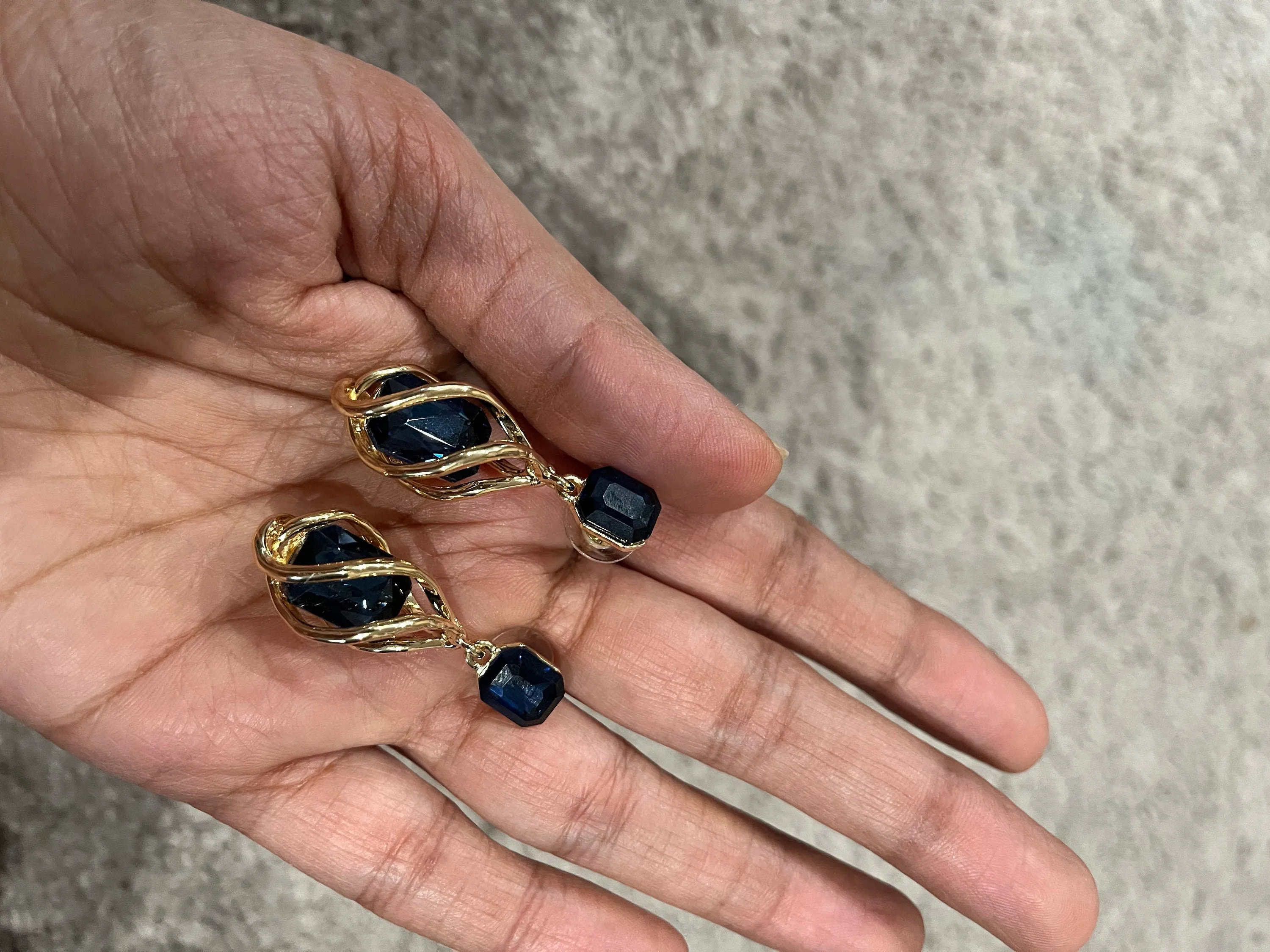 navy blue earrings , navy blue gold chandelier earring , dark blue wedding earring , navy crystal earrings , navy blue earrings
