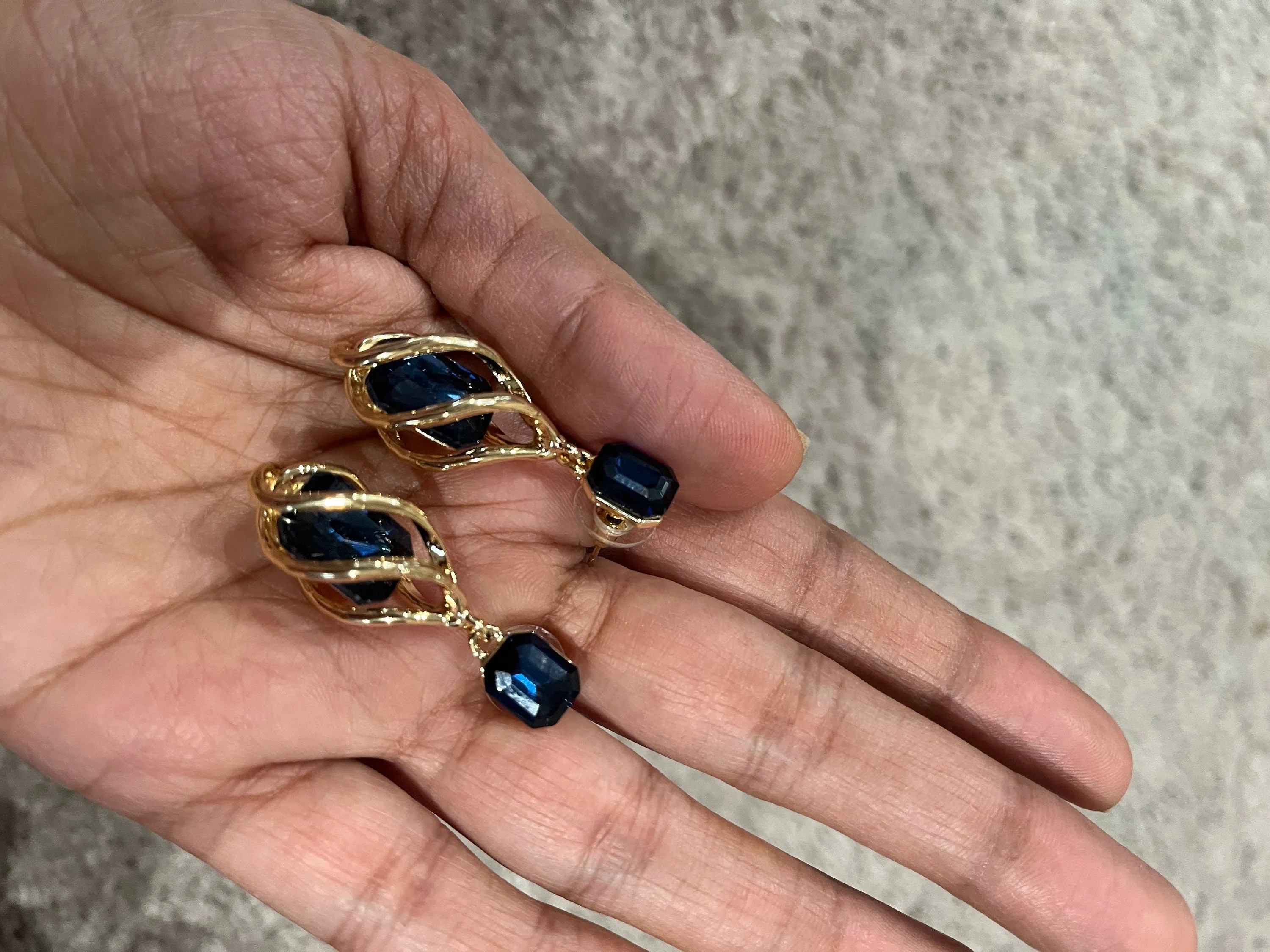 navy blue earrings , navy blue gold chandelier earring , dark blue wedding earring , navy crystal earrings , navy blue earrings