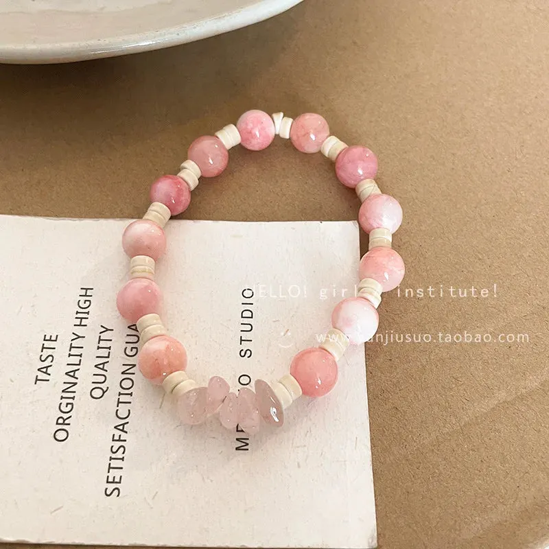 New Black Cat Heart Rhinestone Pentagram Star Beads Bracelet for Women Aesthetic Sweet Cool Trendy Jewelry Korean Fashion Gift