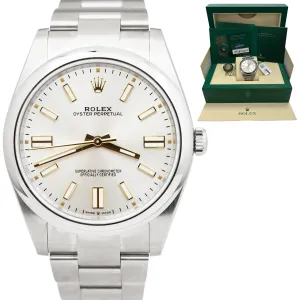 NEW SEPTEMBER 2022 Rolex Oyster Perpetual 41mm SILVER GOLD Oyster Watch 124300